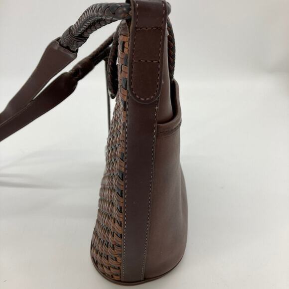 Brighton 652372 Brown leather basket weave crossbody - Picture 7 of 11